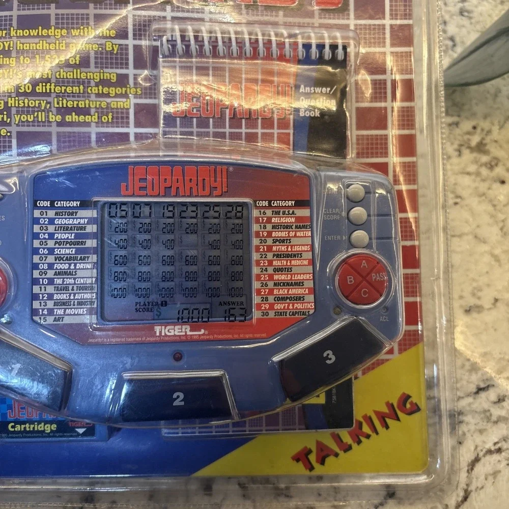 Jeopardy‎ Vintage 1995 Tiger Electronics Handheld Electronic LCD Game New Sealed